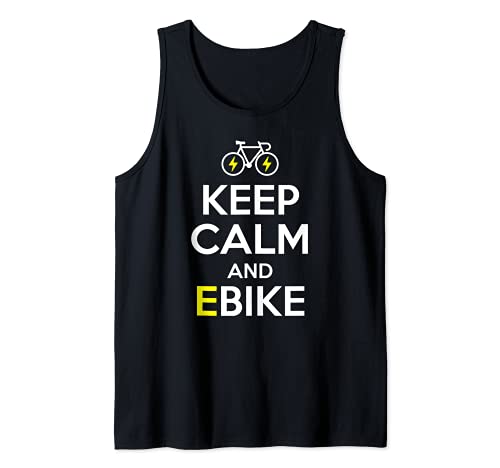 Mantener la calma y ebike e-bike rider Camiseta sin Mangas