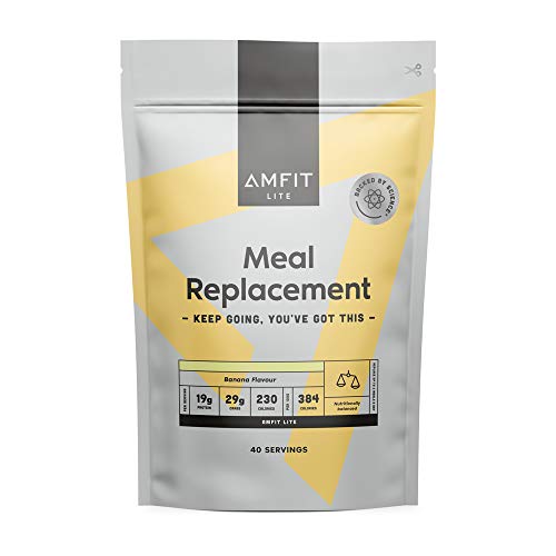 Marca Amazon - Amfit Nutrition Sustitutivo de una Comida para el Control del Peso Sabor a Plátano, 2.4kg (anteriormente PBN)