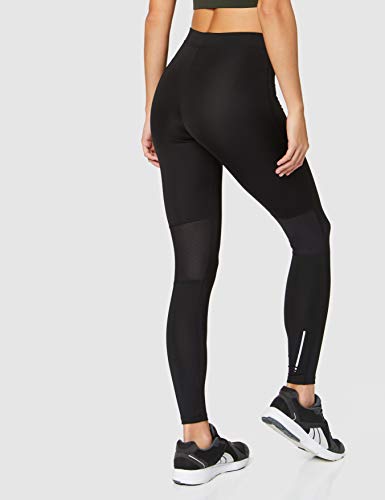 Marca Amazon - AURIQUE Mallas Largas de Deporte Mujer , Negro, 40 (Talla del Fabricante: Medium)