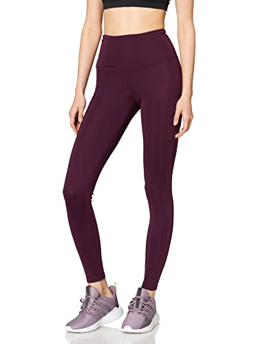 Marca Amazon - AURIQUE Mallas para Correr con Tiro Alto Mujer, Morado (Potent Purple), 38, Label:S