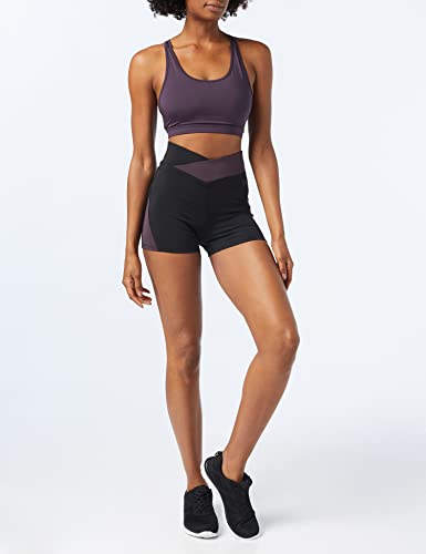 Marca Amazon - AURIQUE Shorts de Deporte Mujer, Negro (Black/Nightshade), 40, Label:M