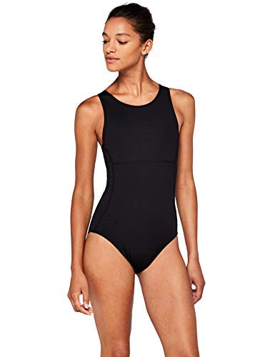 Marca Amazon - AURIQUE Traje de baño de una Pieza Mujer, Negro (Black), M