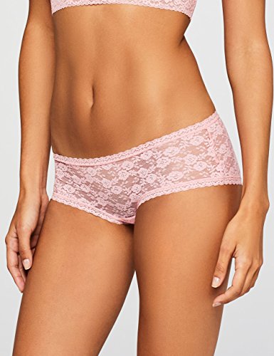 Marca Amazon - IRIS & LILLY Culotte de Encaje Suave para mujer, Pack de 2, Multicolor (Pink/Black), S, Label: S