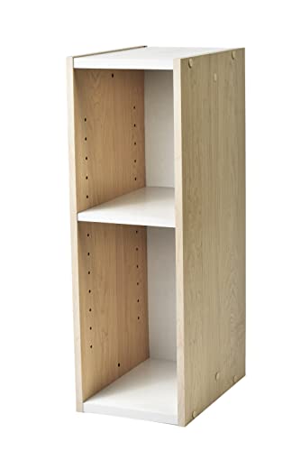 Marca Amazon - Movian - Space Saving Shelf UB-6020, Estante de almacenamiento de espacio pequeño/Estantería modular que ahorra espacio - Roble claro y blanco, 20 x 29 x 60 cm