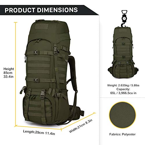 Mardingtop 65L Mochila Táctica Militar Mochila de Asalto para Senderismo Acampada Senderismo Outdoor, Gran Capacidad, Unisex