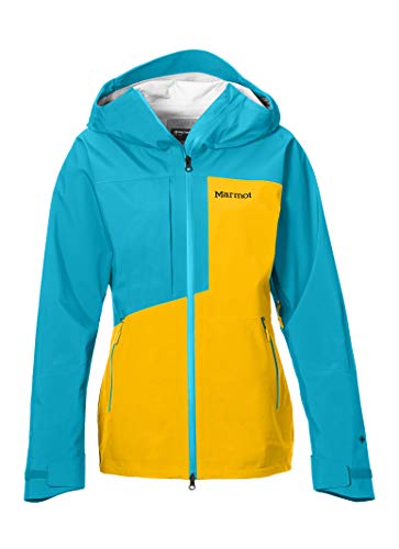 Marmot Wm's Huntley Jacket Chubasquero Rígido, Chaqueta Impermeable, A Prueba De Viento, Impermeable, Transpirable, Mujer, Solar/Enamel Blue, M