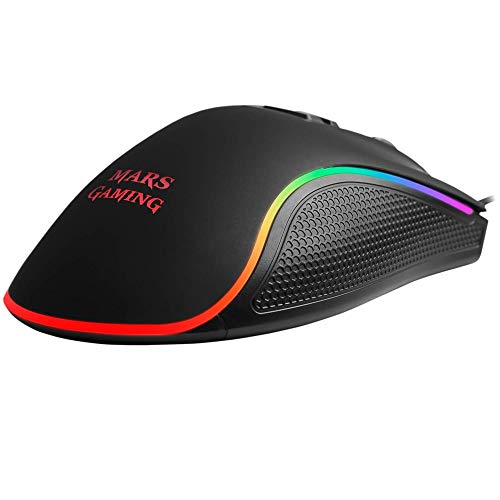 Mars Gaming MM218, Ratón Sensor Óptico Profesional 10000 DPI, CHROMA RGB, Negro