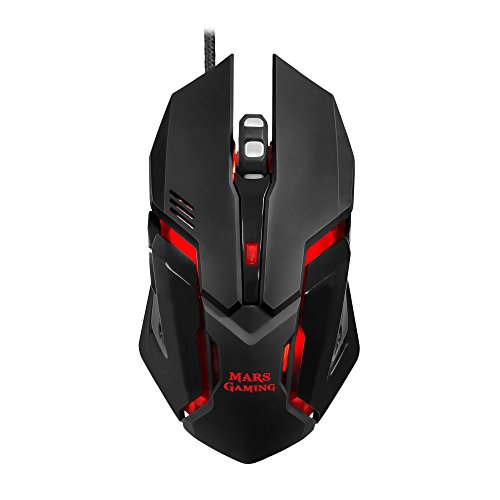 Mars Gaming MRM0, Ratón Gaming Óptico, 4000DPI, RGB Flow, 6 botones, Negro