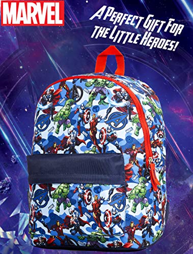 Marvel Avengers Mochila Niño Mochilas Escolares Juveniles Con Superheroes Capitan America Iron Man Hulk Capitana Thor Regalos Para Niños y Adolescentes (Azul/Rojo)