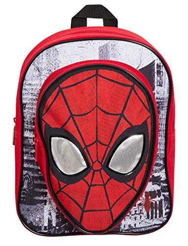 Marvel Spiderman - Mochila para niños con bolsillo, diseño de Los Vengadores, ojos reflectantes, color azul, Rojo (Rojo) - MNCK13034