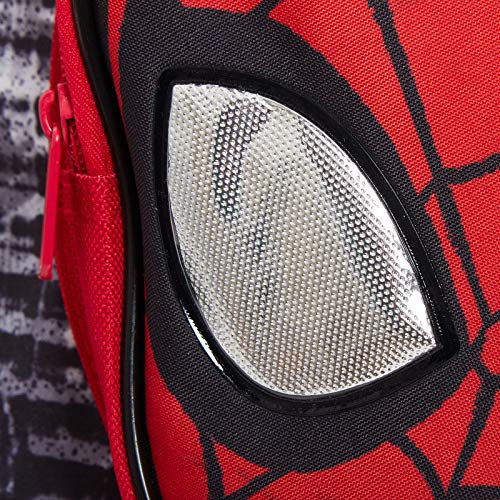 Marvel Spiderman - Mochila para niños con bolsillo, diseño de Los Vengadores, ojos reflectantes, color azul, Rojo (Rojo) - MNCK13034