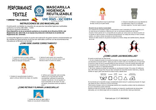 Mascarilla Higiénica de Tela Homologada Reutilizable Bandera de España Vertical - Azul