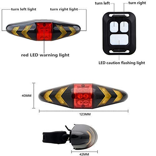 MASO - Luz trasera para bicicleta LED con mando a distancia inalámbrico y modos multifuncionales recargables impermeable Ciclismo luz de advertencia para bicicleta de montaña, bicicleta de carretera