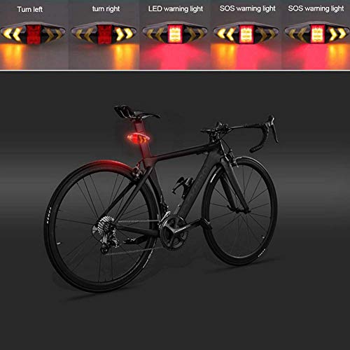 MASO - Luz trasera para bicicleta LED con mando a distancia inalámbrico y modos multifuncionales recargables impermeable Ciclismo luz de advertencia para bicicleta de montaña, bicicleta de carretera
