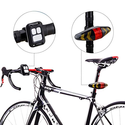 MASO - Luz trasera para bicicleta LED con mando a distancia inalámbrico y modos multifuncionales recargables impermeable Ciclismo luz de advertencia para bicicleta de montaña, bicicleta de carretera