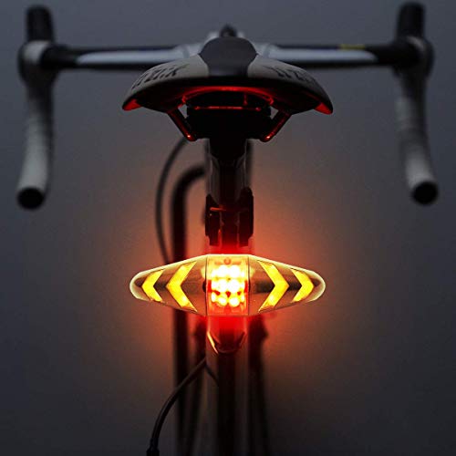 MASO - Luz trasera para bicicleta LED con mando a distancia inalámbrico y modos multifuncionales recargables impermeable Ciclismo luz de advertencia para bicicleta de montaña, bicicleta de carretera