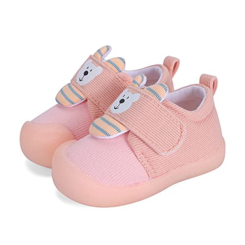 MASOCIO Zapatillas Bebe Niña Zapatos Primeros Pasos Deportivas Bebé Antideslizante Talla 19 Rosa 2