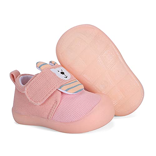 MASOCIO Zapatillas Bebe Niña Zapatos Primeros Pasos Deportivas Bebé Antideslizante Talla 19 Rosa 2