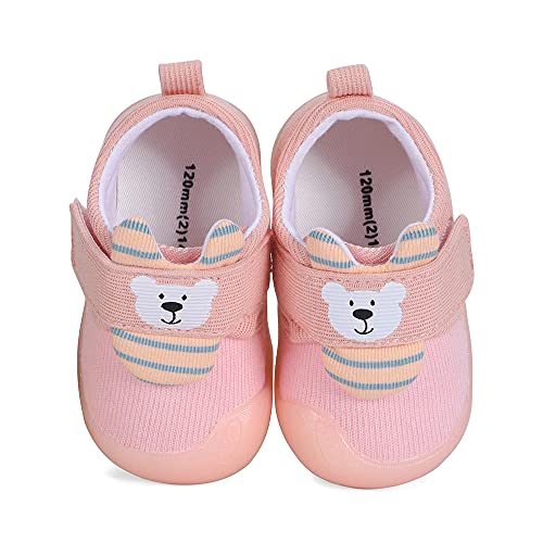 MASOCIO Zapatillas Bebe Niña Zapatos Primeros Pasos Deportivas Bebé Antideslizante Talla 19 Rosa 2