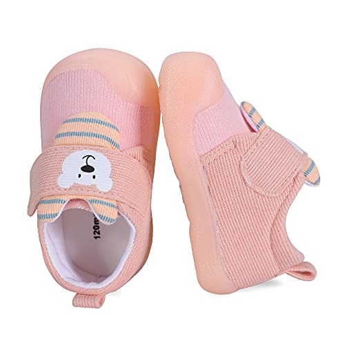 MASOCIO Zapatillas Bebe Niña Zapatos Primeros Pasos Deportivas Bebé Antideslizante Talla 19 Rosa 2