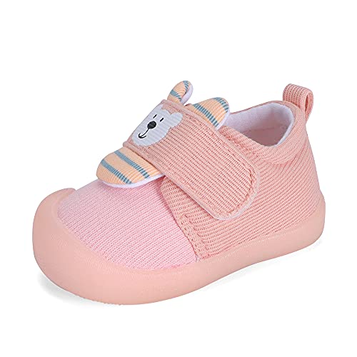 MASOCIO Zapatillas Bebe Niña Zapatos Primeros Pasos Deportivas Bebé Antideslizante Talla 19 Rosa 2