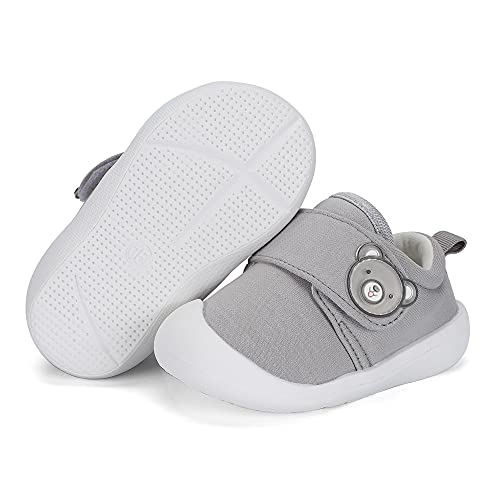 MASOCIO Zapatos Bebe Niño Primeros Pasos Zapatillas Bebé Deportivas Antideslizante Talla 19 Gris