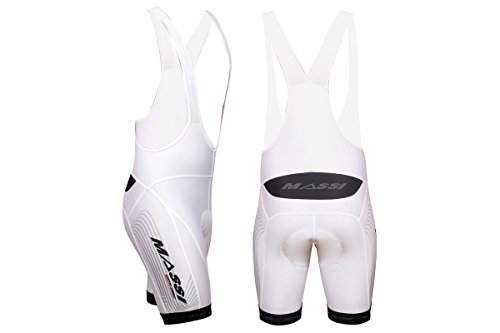 Massi C/T Massi Comp Team, Culotte Ciclismo Para Hombre, Blanco , 2XL