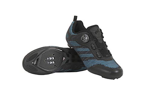 Massi Zapatillas Carretera ICARO B/B T.43 Ciclismo, Juventud Unisex, Negro/Azul, 43