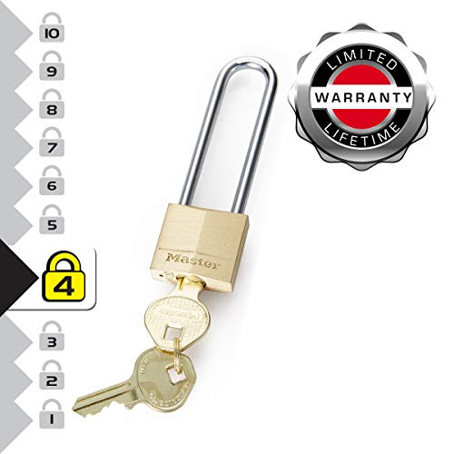 Master Lock 130EURDLJ Candado de Ancho con Cuerpo de Latón Macizo, Dorado, 30mm