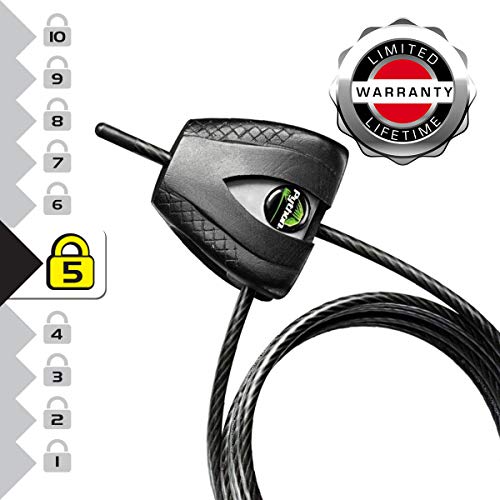 Master Lock 8417DPRO - Candado antirrobo de cable (1,80 m x 5 mm)