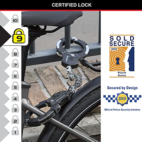 MASTER LOCK Antirrobo Bloqueo [Acero Reforzado Laminado] [55cm] 8290EURDPRO - Candado de Bicicleta, Patinete Electrico, Carros Bebe