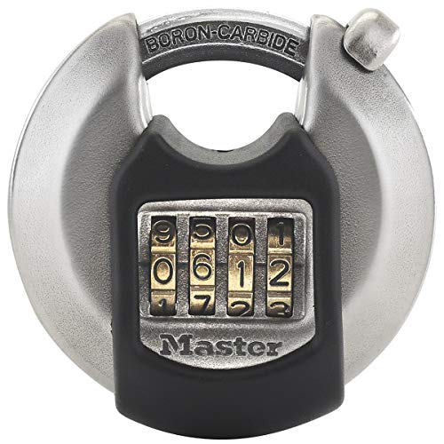 MASTER LOCK Candado Redondo Alta Seguridad [Combinacion] [Acero Inoxidable] [Exterior] M40EURDNUM - Ideal para Portales, Garages, Sótanos