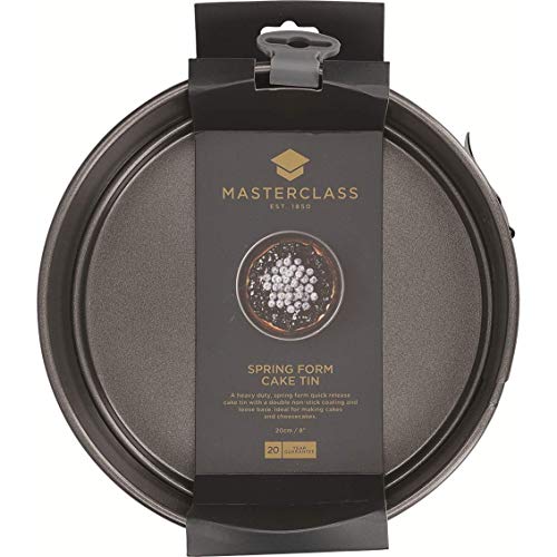 MasterClass - Molde para tartas desmontable antiadherente de liberación rápida con base suelta, carbón, gris, 20 cm