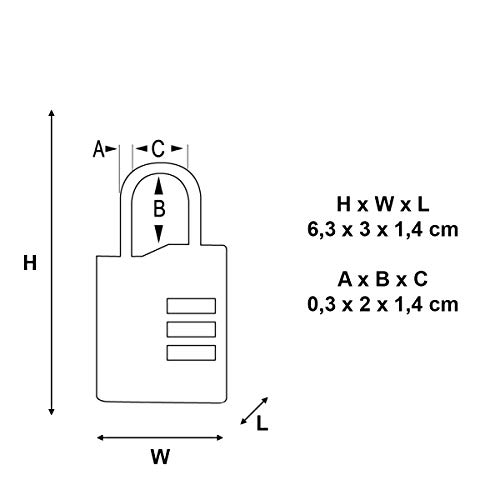 Masterlock RY92815 - Juego de candados de combinación (cierre TSA, 2 x 30 mm, 2 unidades)