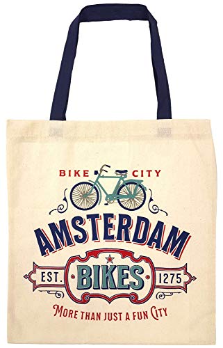 Matix Amsterdam Bike City - Bolsa para bicicleta (40 cm, algodón), color beige, rojo y azul