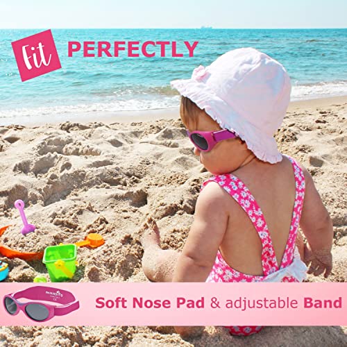 Mausito® Gafas de sol bebé niña 0 Meses-1,5 años I FLEXIBLES gafas de sol para bebés con suave soporte para la nariz I 100% PROTECCIÓN UV I Gafas de sol para niños con BANDA AJUSTABLE I rosado