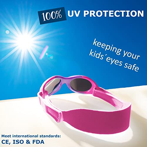 Mausito® Gafas de sol bebé niña 0 Meses-1,5 años I FLEXIBLES gafas de sol para bebés con suave soporte para la nariz I 100% PROTECCIÓN UV I Gafas de sol para niños con BANDA AJUSTABLE I rosado