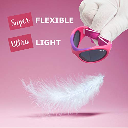 Mausito® Gafas de sol bebé niña 0 Meses-1,5 años I FLEXIBLES gafas de sol para bebés con suave soporte para la nariz I 100% PROTECCIÓN UV I Gafas de sol para niños con BANDA AJUSTABLE I rosado