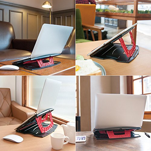 MAX SMART Soporte Tableta de Dibujo, Laptop Stand, Soporte de la Lectura, Plegable, portátil y Ajustable ángulos Ergo Vista de 15 Pulgadas portátil, Digital Graphic Tableta de Dibujo, (Rojo)