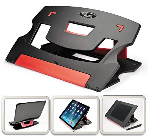 MAX SMART Soporte Tableta de Dibujo, Laptop Stand, Soporte de la Lectura, Plegable, portátil y Ajustable ángulos Ergo Vista de 15 Pulgadas portátil, Digital Graphic Tableta de Dibujo, (Rojo)