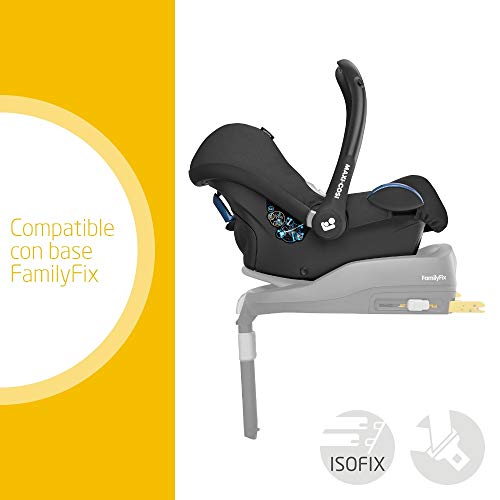 Maxi-Cosi CabrioFix Silla coche bebé, silla de auto infantil reclinable y de alta seguridad, portabebé 0 - 12 meses, 0 - 13 kg, Essential Black, negro