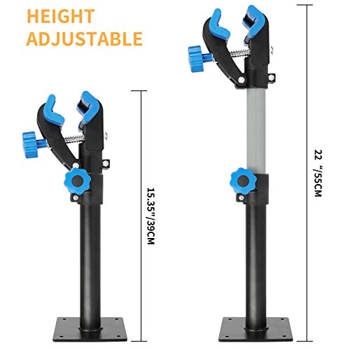 Maxjaa Soporte de reparación de bicicleta de montaje en pared, giratorio de 360 ° 42-56 cm Abrazadera de soporte de estacionamiento ajustable Banco de trabajo dentro de 30 kg