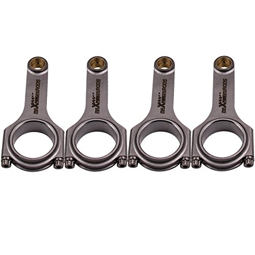 maXpeedingrods 4X Bielas 600-800HP para Seat Ibiza para Audi para VW Passat Golf Beetle del Motor 1.8 2.0L, Eje-H Varillas de Conexión Bielas con Genuinos ARP 2000, Acero Aeroespacial Forjado 4340