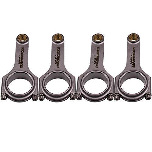 maXpeedingrods 4X Bielas 600-800HP para Seat Ibiza para Audi para VW Passat Golf Beetle del Motor 1.8 2.0L, Eje-H Varillas de Conexión Bielas con Genuinos ARP 2000, Acero Aeroespacial Forjado 4340