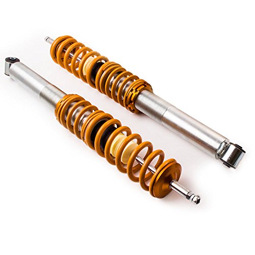 maXpeedingrods 4X Coilover, Amortiguador para Seat Toledo 1L, para VW Golf MK2 MK3 Vento Corrado Jetta Mk2 Altura Regulable, 2 Delanteros y 2 Traseros Resorte Helicoidal, Aleación de Aluminio 6061