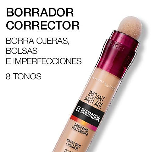 Maybelline New York, Corrector de Ojeras, Bolsas e Imperfecciones, Borrador Ojos, 04 Honey, 6 ml