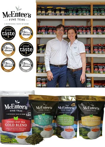 McEntee's Irish Loose Leaf Gold Blend Tea - 500g Tin - Expertly blended in Ireland to give that perfect cup of tea. A premium blend of Assam and Kenyan tea delivering that taste of home.