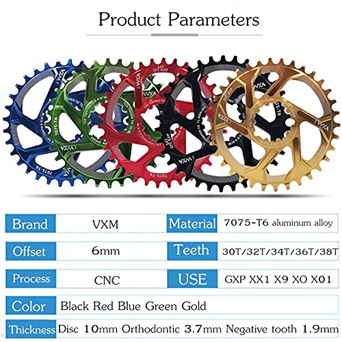 MCYAW Placa Dental Bicicleta Cerrankset al 7075 CNC 32T 34T 36T 38T Cadena Estrecha de Plato de plástico para SRAM XX1 XO1 X1 GX XO X9 Crankset MTB Piezas Traje