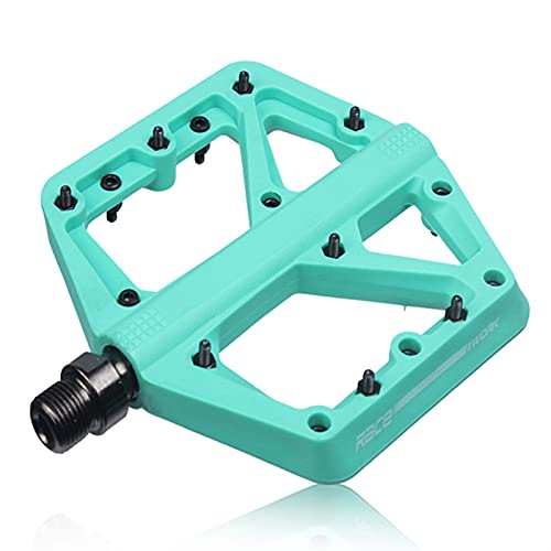 MCYAW Soporte Pedales de Bicicletas MTB Plataforma de Nylon reposapiés Papitán de montaña Paddle Grip Pedalen Rodamientos Pájaros Ciclismo Pie Hold Antideslizante (Color : Bianchi Green)