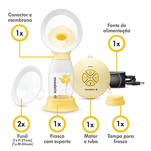 Medela Extractor de leche eléctrico individual Swing Flex - Diseño compacto, con embudos PersonalFit Flex y tecnología de extracción de 2 fases de Medela